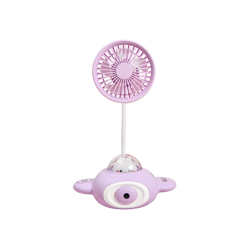 Cute Pet Ambience Light Small Aircraft Pencil Sharpener Fan USB Mini Desktop Ins Charging Handheld Children Student Dormitory