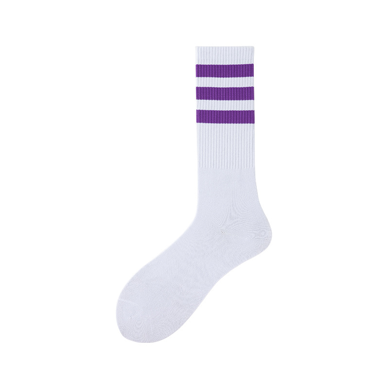 Popular Japanese Long Football Cotton Socks Preppy Style Spring and Summer Men and Women Socks Three Bar Stripes Sports Mid-Calf Socks