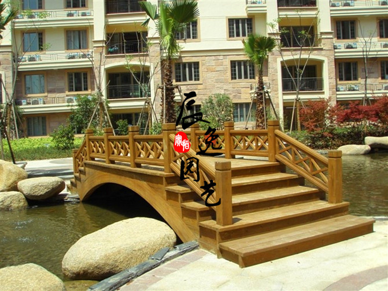 木木桥景观木桥庭院小桥小拱桥别墅碳化木桥花园木桥可定