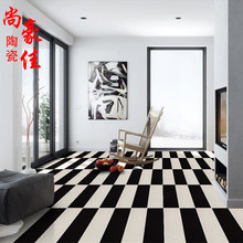 佛山木纹条黑白纯色瓷砖 150x800客厅地砖中式风格卧室仿古地板砖