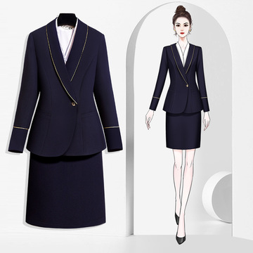 职业西装套装女春秋韩版时尚ol气质高级感西服外套空姐工作服正装