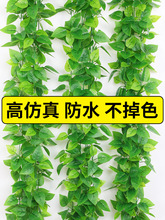 葡萄叶藤条藤蔓植物树叶子管道吊顶装饰花藤假花塑料绿叶缠绕