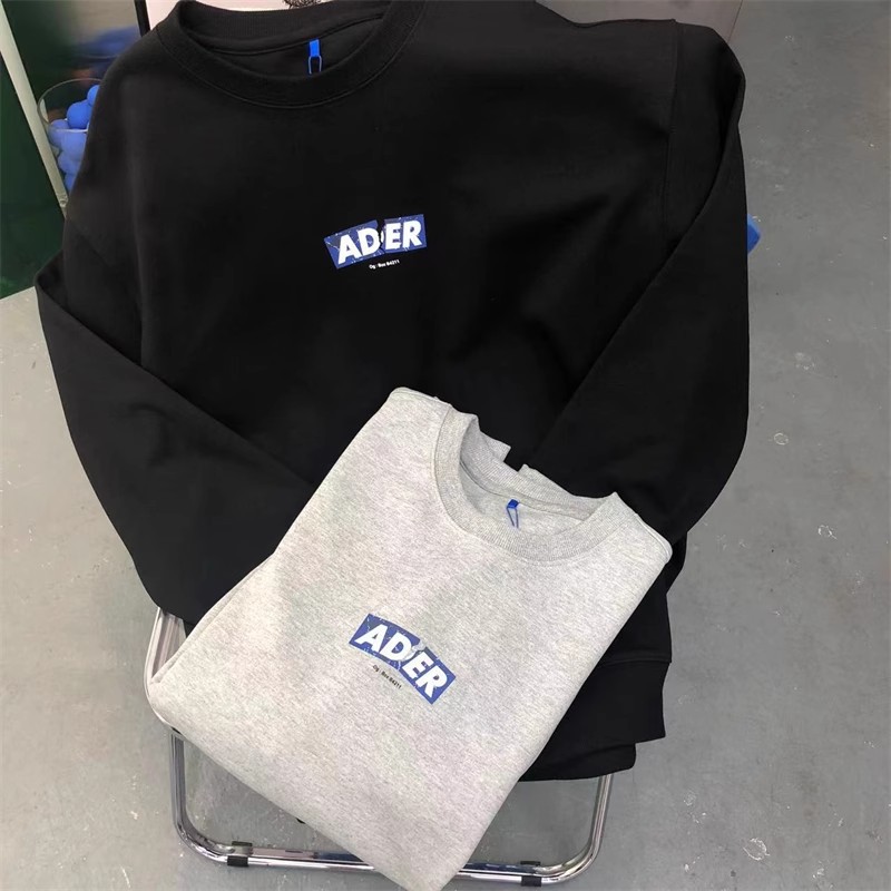 ader字母印花卫衣女韩国潮牌男女情侣款圆领上衣即墨宽松休闲外套