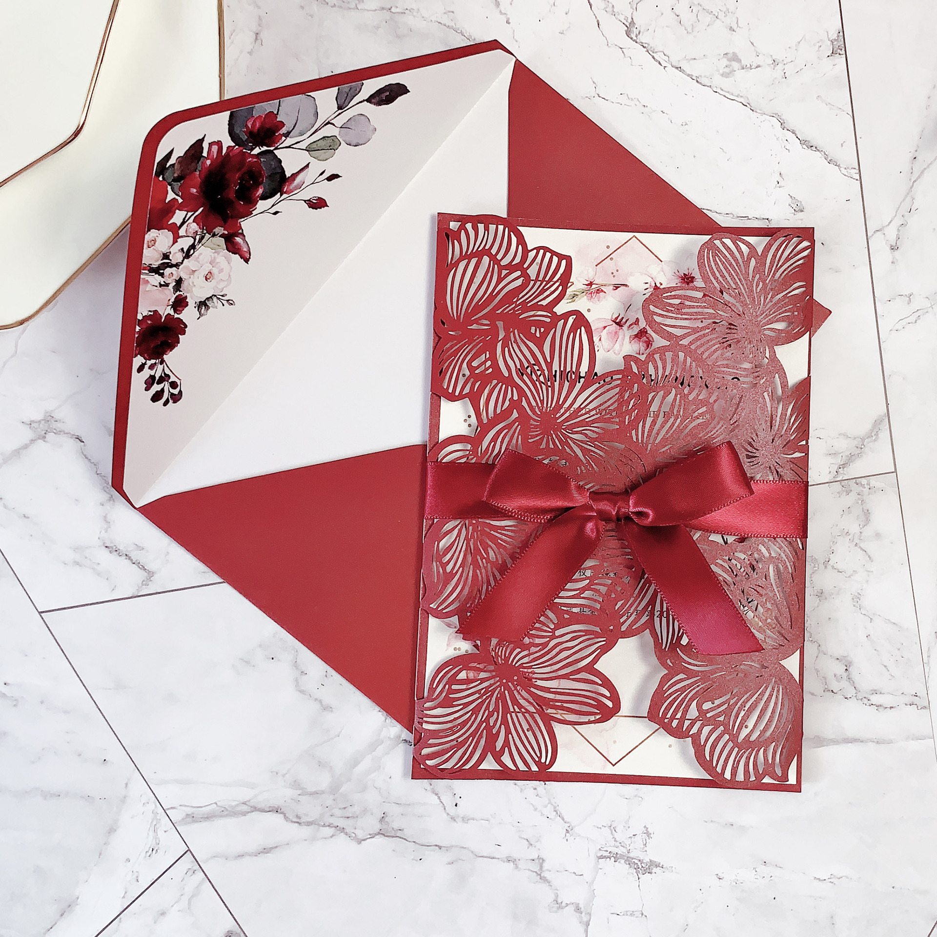 创意新郎新娘结婚请帖小清新网红喜帖欧式婚礼邀请函跨境请柬婚庆