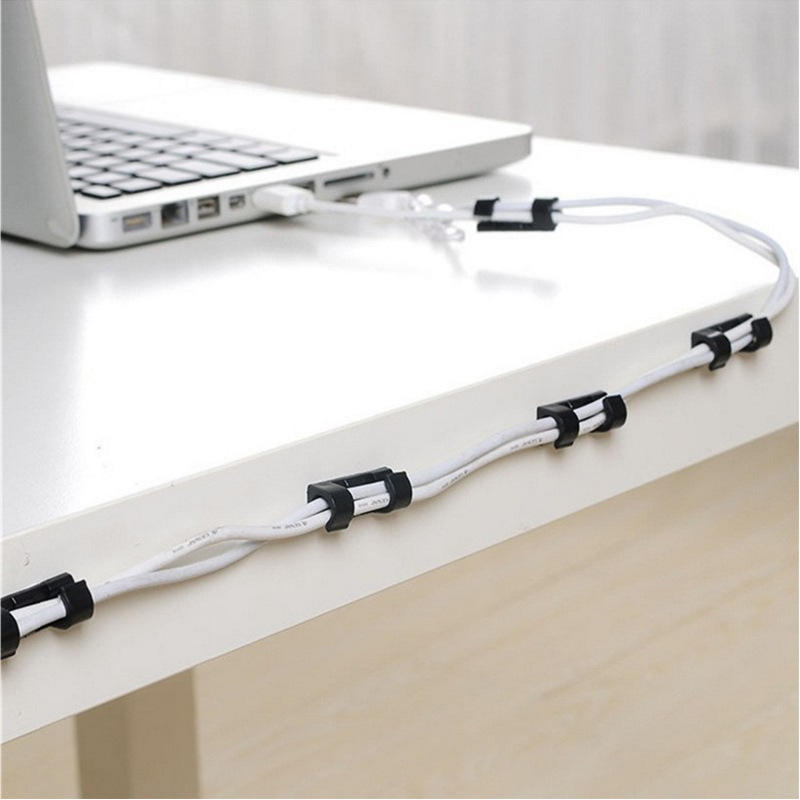 Self-Adhesive Wire Cord Manager Fixing Clip Cable Clamp Network Cable Storage Organizing Box Data Cable Clipped Button Wire Holder