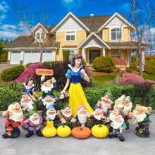 玻璃钢雕塑白雪公主和七个小矮人摆件户外花园幼儿园卡通人物装饰