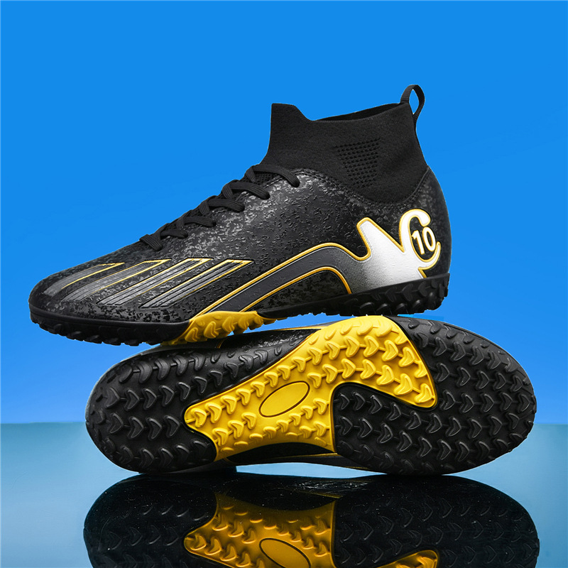 跨境代发梅西足球鞋男女高帮ag长钉成人青少年草地训练比赛运动鞋