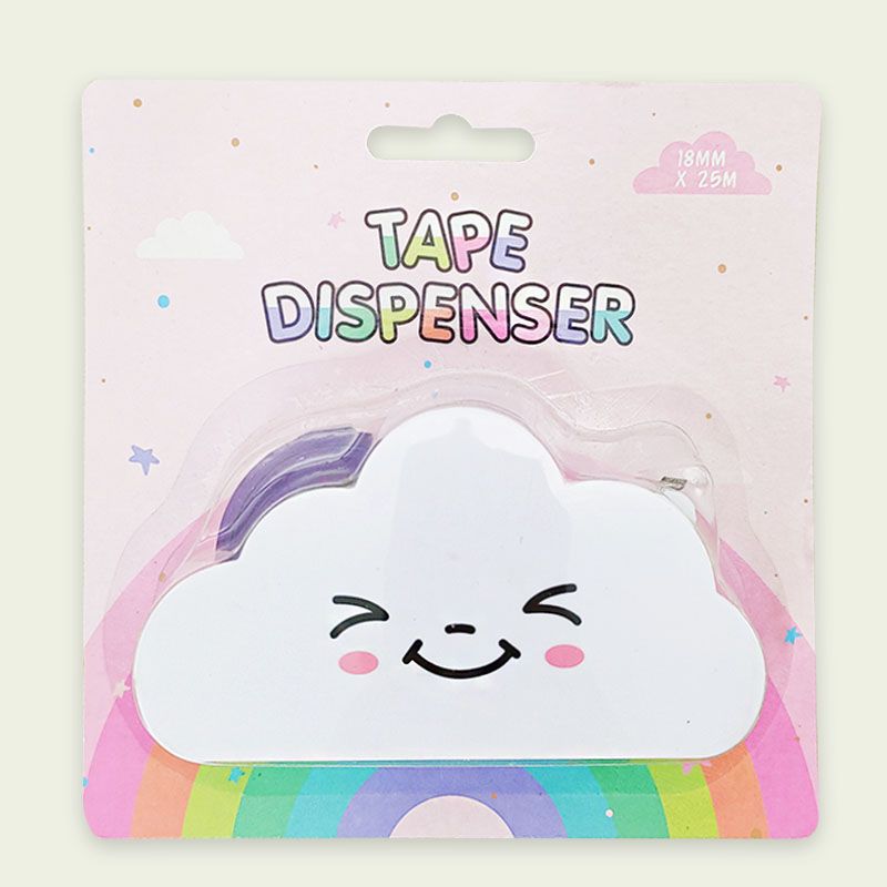 Student Journal Cute Desktop Tape Base Rainbow Smiley Tape Cloud Cutter Packaging Tape Dispenser