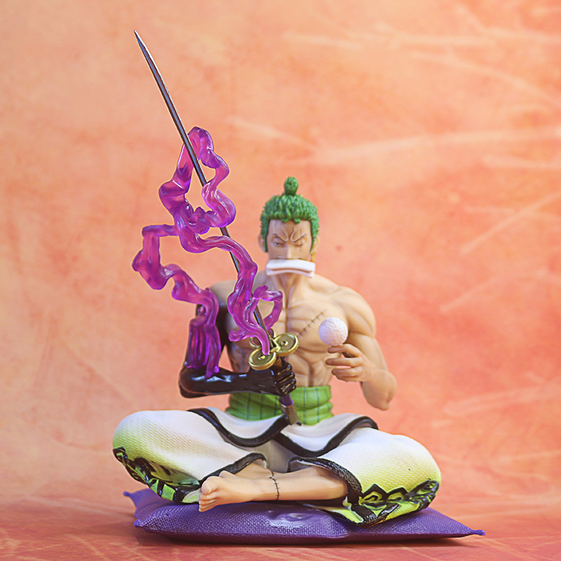 阎魔索隆手办海贼王动漫gk三千世界炎魔坐姿擦刀索隆霸气模型摆件
