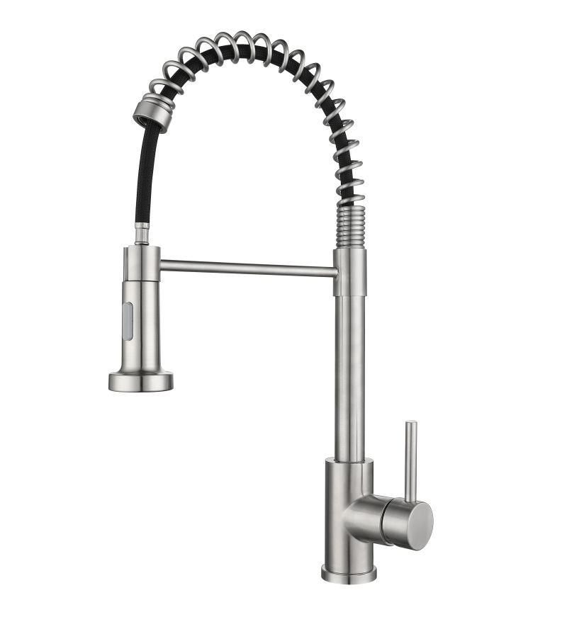 Kitchen Spring Pull-out Hot and Cold Water Faucet Cross-Border Kitchen Stainless Steel Faucet Washing Basin Sink Pullout Faucet