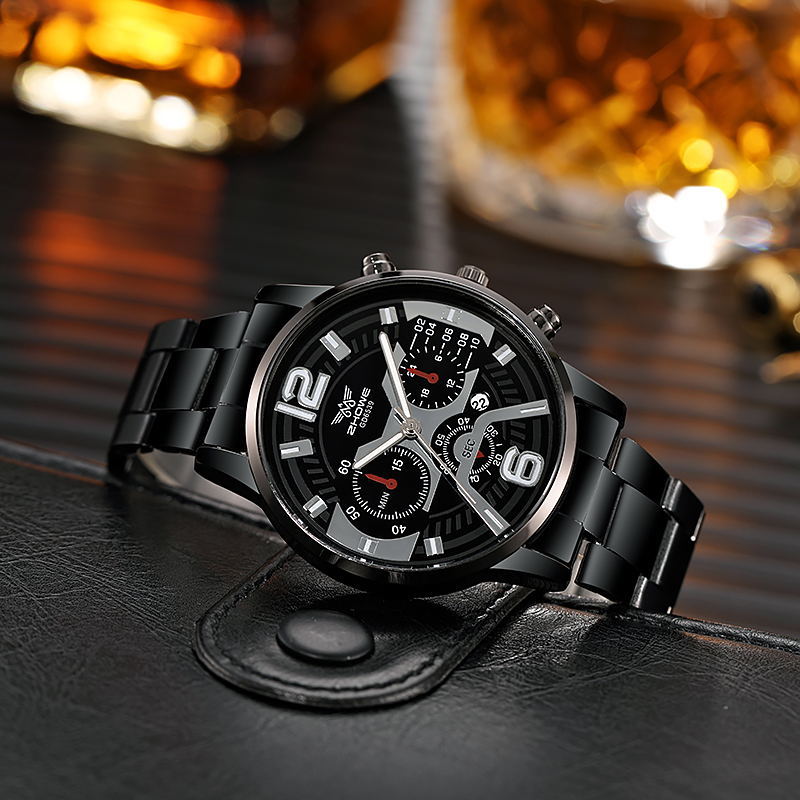 2022 AliExpress New Men's Calendar Steel Watch Foreign Trade Hot-Selling New Arrival Business Watch Spot Batch