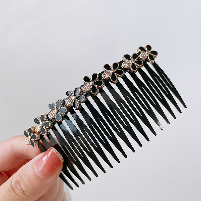 Classic Style Pearl Flower Non-Slip Broken Hair Organizing Box Bangs Broken Hair Comb Joker Hairclip Back Head Hair Comb