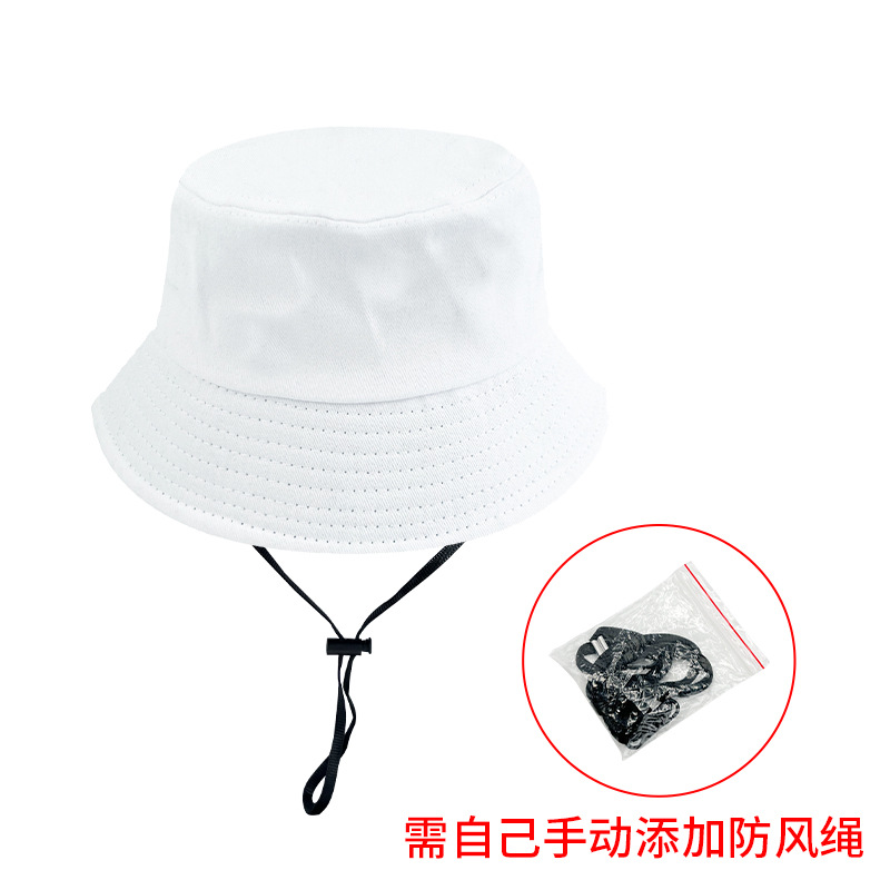 Pure Cotton Children's Bucket Hat Custom Solid Color Light Board Parent-Child Bucket Hat European and American Male and Female Baby Adjustable Children Hat