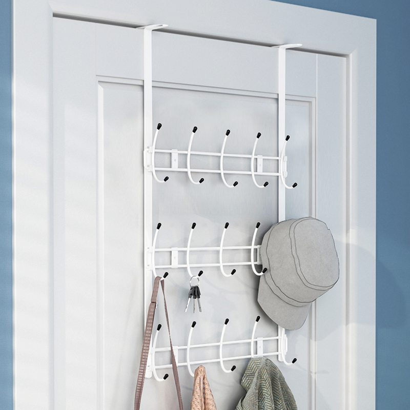 5nqj门后挂钩加长挂架免打孔卧室挂勾儿童房门背上挂衣架置物架厚