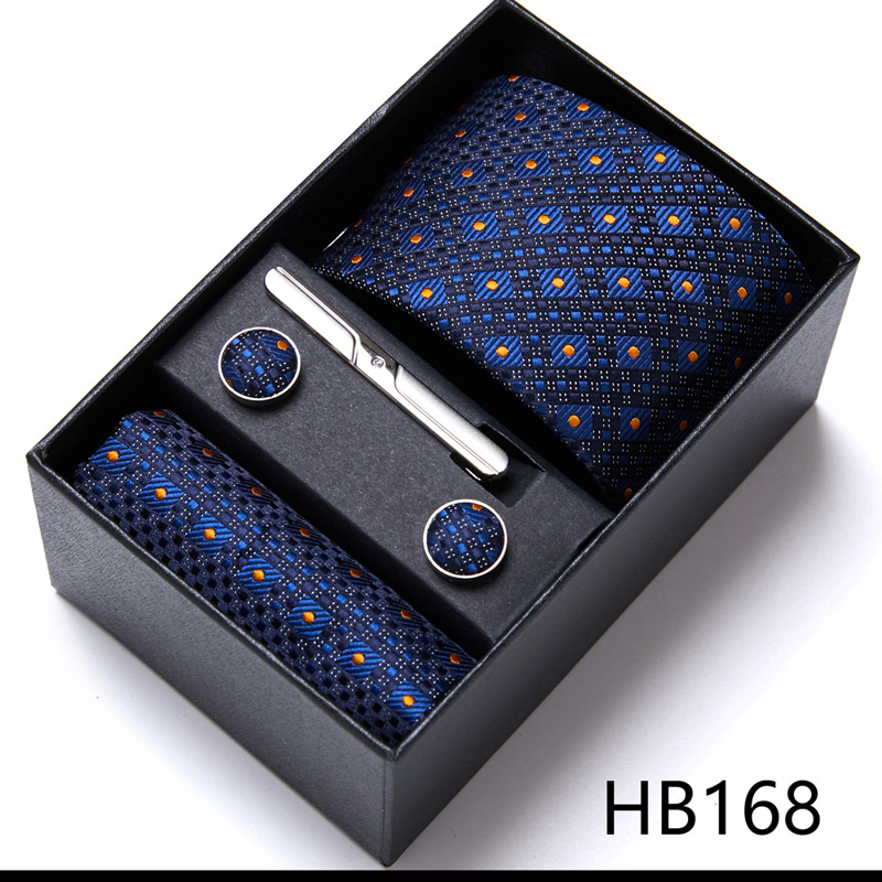 Men's Tie Six-Piece Set Gift Box Team Necktie Business Formal Wear Wedding Tie Factory Wholesale Spot