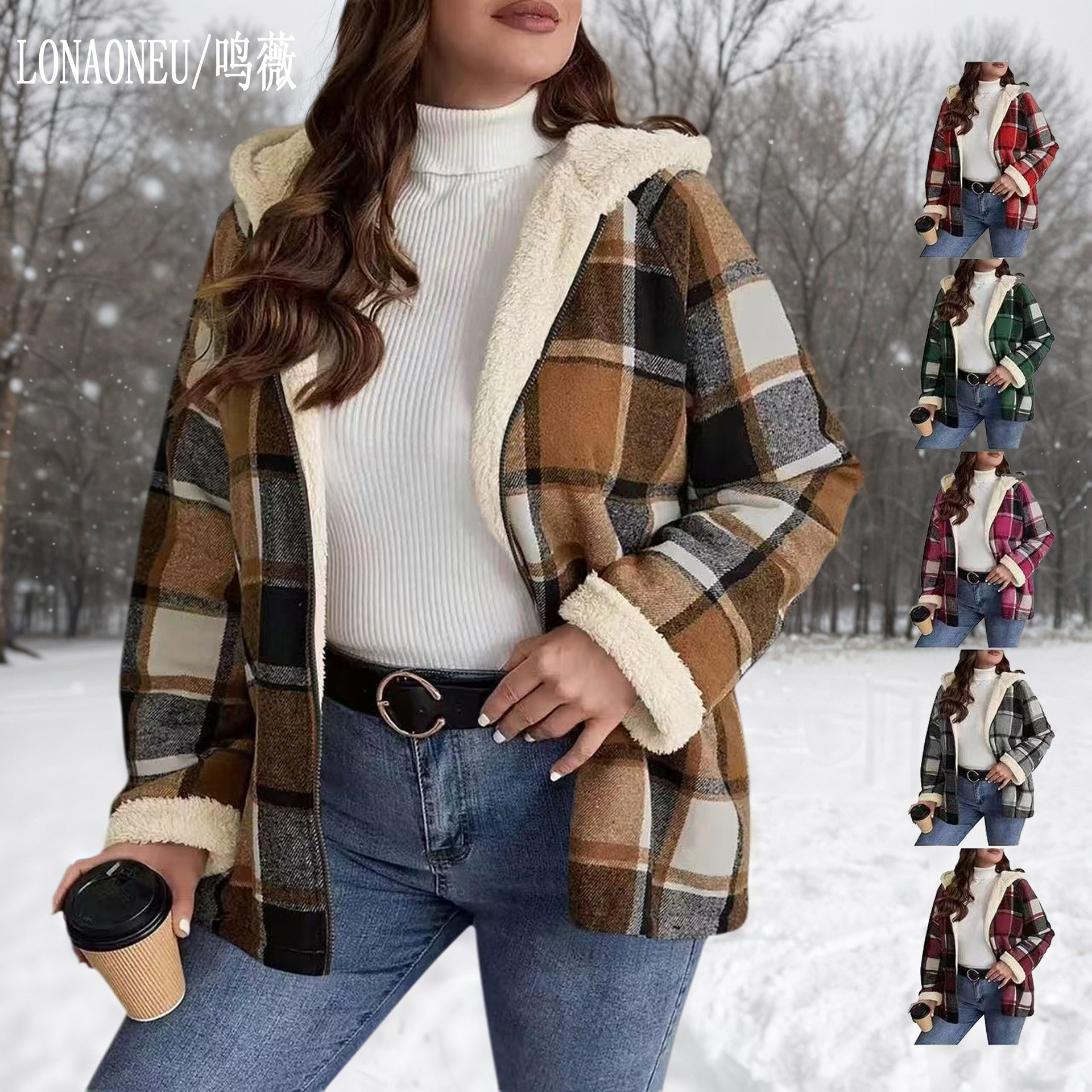LONAONEU/鸣薇2025爆款不限性别加绒卫衣休闲百搭12色可选A9100