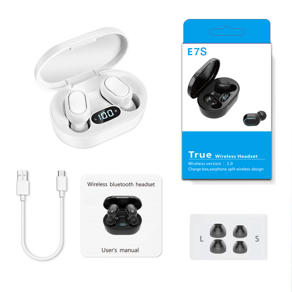 E7s Bluetooth Headset Mini Tws Real Wireless 5.0 Bluetooth in-Ear Macaron A7s Earplugs Factory Direct Supply