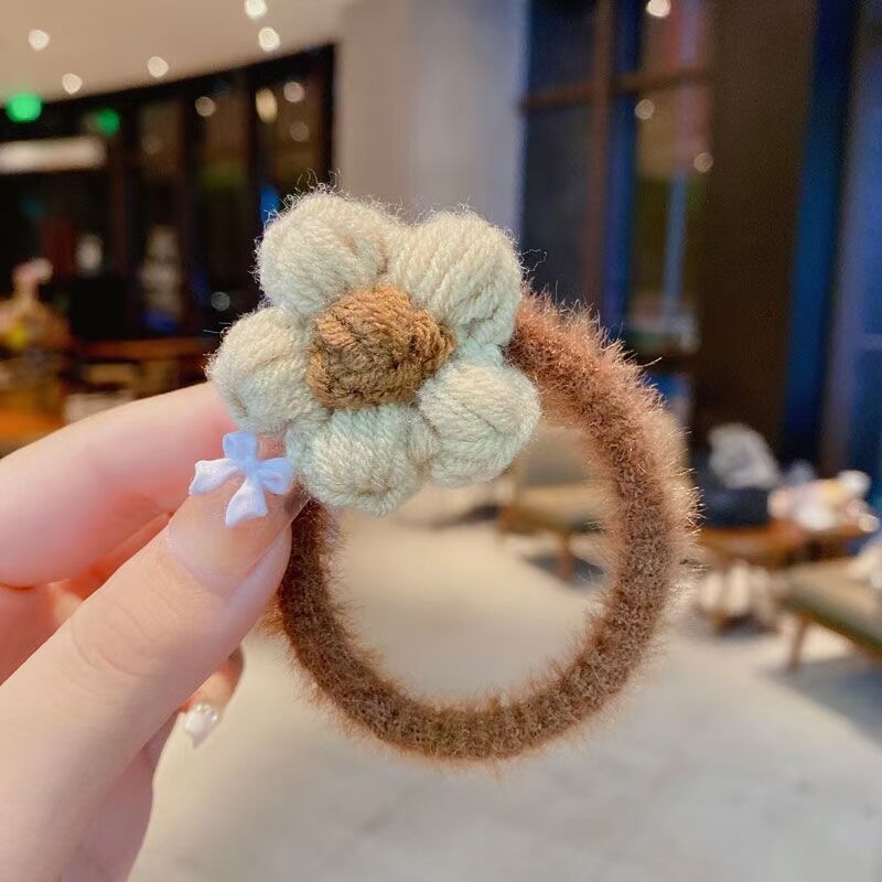 Woven Flower Wool Grip Autumn and Winter Women's Fur Shark Clip Large Hair Clip Back Head Hair Clip Grip Sub Headdress Clip