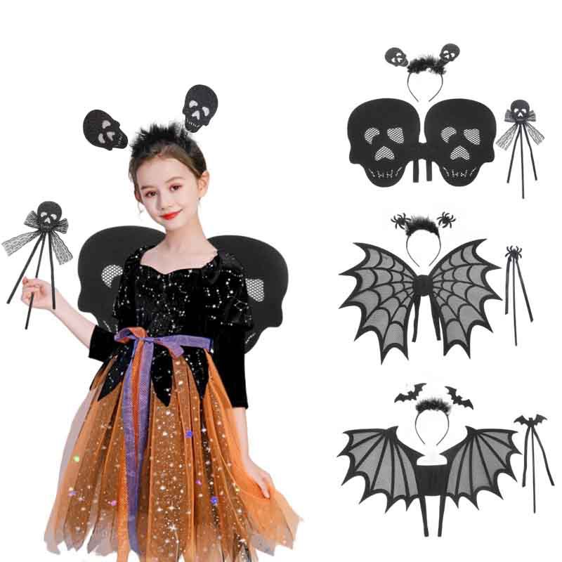 Zilin Cross-Border New Ghost Festival Party Performance Props Halloween Funny Dress Suit Children Wings Set