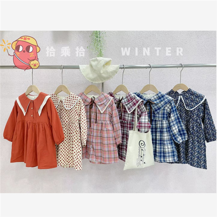 湖州织里童装工厂女童碎花连衣裙童装批发一手货源童装尾货批发