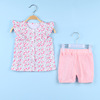 2021 Children's clothing new pattern children baby 1-2-3-4 Short sleeved girl Broken flowers Single breasted fresh Two piece set