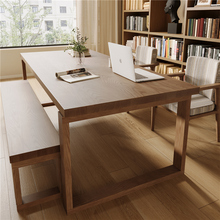 U4IZ全实木客厅书桌家用长条办公桌书房书法桌原木风餐桌莫比恩工