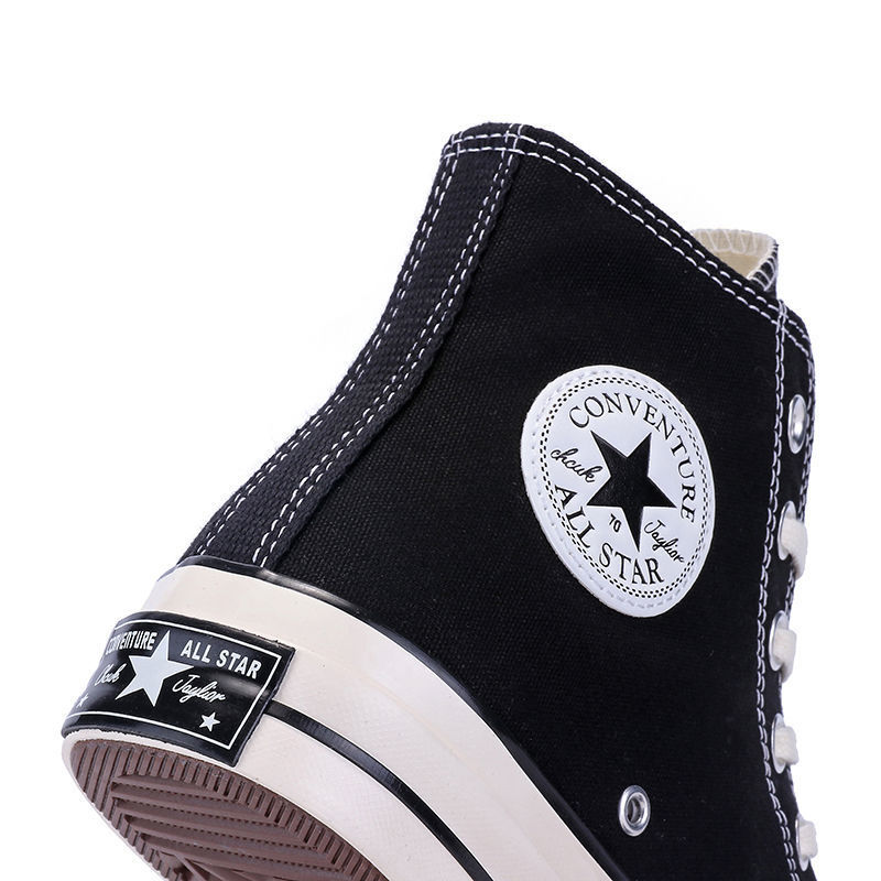 尔匡威莱斯1970s经典款高帮黑色帆布鞋男奶茶补丁女鞋情侣板鞋潮