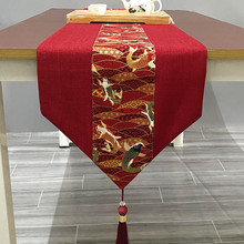中式桌旗红色结婚喜庆长条茶几桌布餐桌电视柜布艺茶席中国风盖