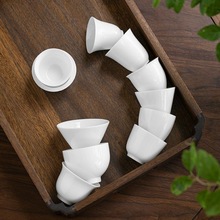 高白瓷茶杯功夫茶具小茶杯单杯品茗杯茶碗陶瓷茶具白色茶杯子批发