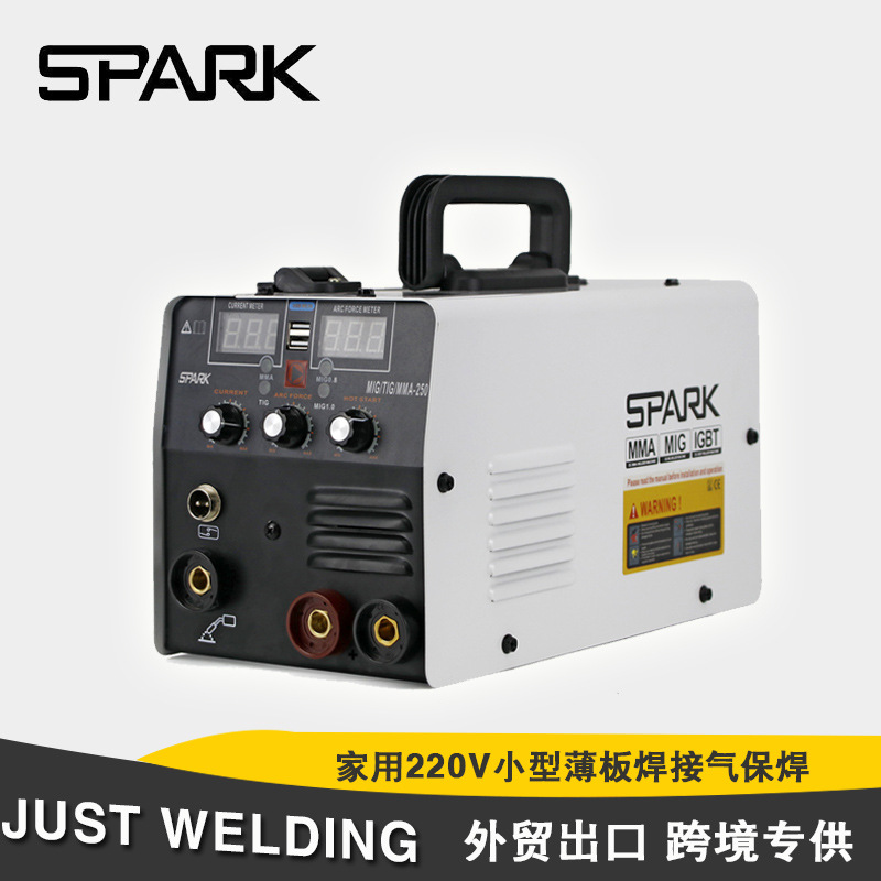 跨境搜SPARK无气二保焊机工业级大功率家用220V焊接气保焊机三用