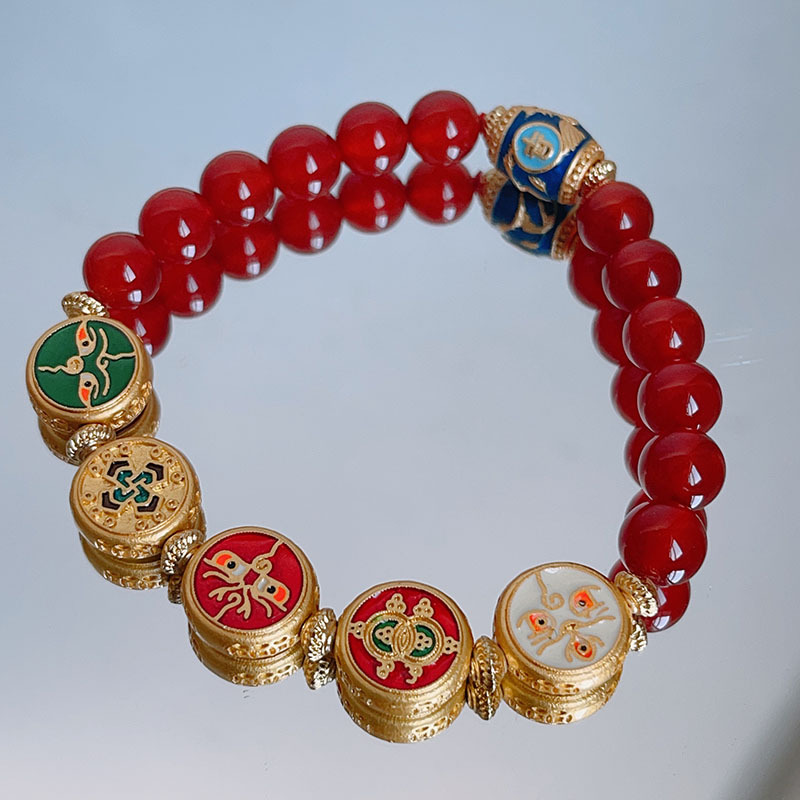 宝葫芦~新款精致ins设计款珍珠葫芦手链水晶石竹节单圈粉晶手串