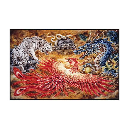 新款满钻圆钻秀四神兽青龙朱雀玄武白虎钻石画客厅卧室点砖秀