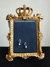 耳钉耳环首饰版展示架桌面宫廷皇室风皇冠相框耳饰品拍摄道具摆件