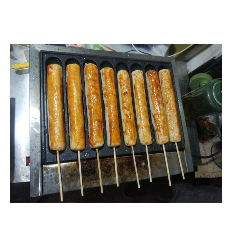 脆高脆皮年糕烤肠年糕偏圆圆柱年糕烤肠机铁板煎烤批发路边摊使用