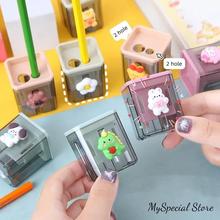 Mini Pencil Sharpener Small Cute Cartoon Two Hole Sharpener