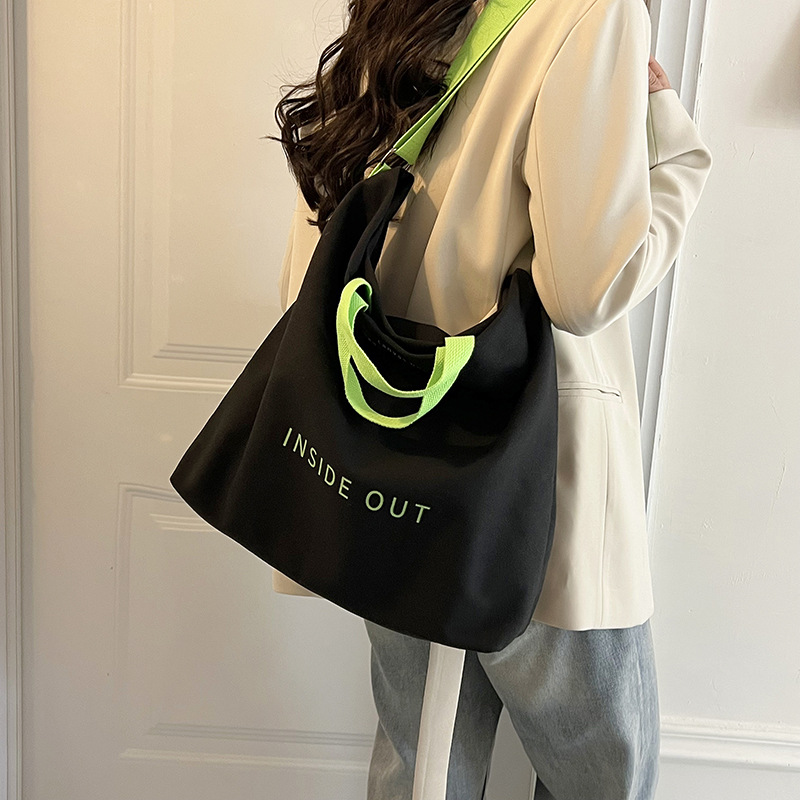 Artistic Niche Commuter Large Capacity Bag for Women 2023 Spring and Summer New Simple Canvas Tote Bag Fashion Shoulder Bag