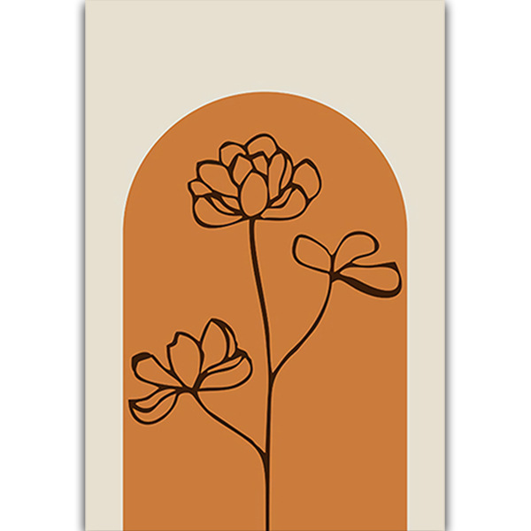 亚马逊线条风景帆布抽象画芯 波西米亚风无框卧室装饰画