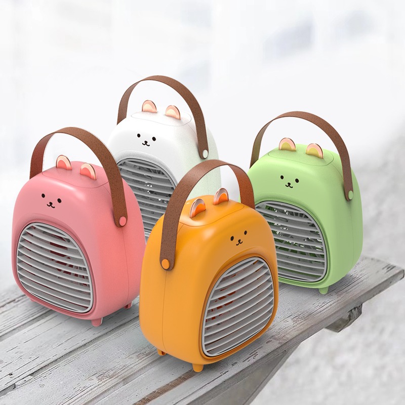 2023 New Spray Three-Gear Adjustable Rabbit Little Fan Rechargeable Humidification Cooling Household Desk Portable Fan