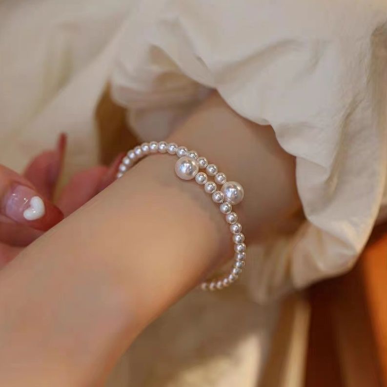 French Style Vintage Pearl Bracelet Women's Light Luxury Socialite Elegant High-Grade Niche Design Simple All-Match Fashion Bracelet
