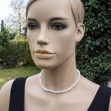 跨境欧美时尚简约白色米珠串珠项链波西米亚流行气质手工编织饰品