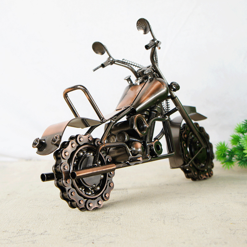 Extra Large Metal Chain Motorcycle Model Craft Ornament Decoration Gift Creative Harley Handicraft Equipment Ornaments