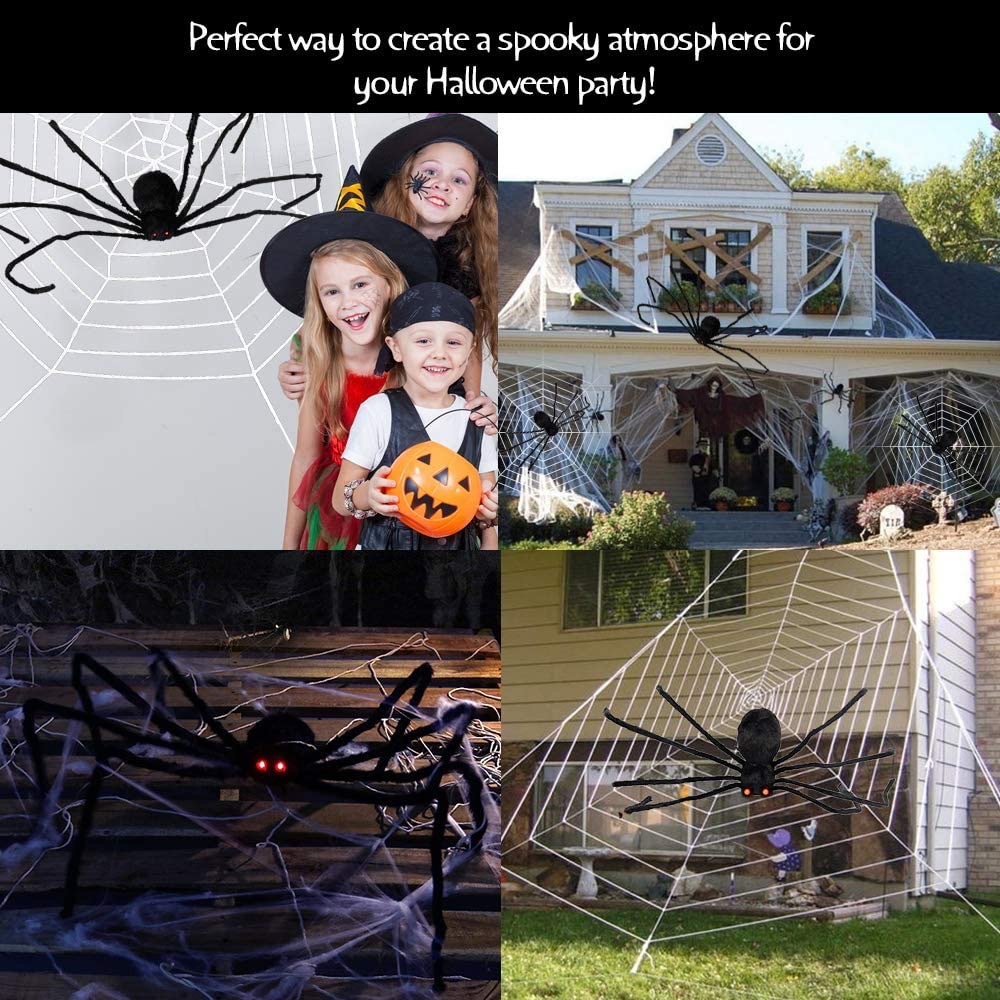 万圣节蜘蛛声控发光震动毛绒大蜘蛛鬼叫装饰密室鬼屋装扮道具厂家