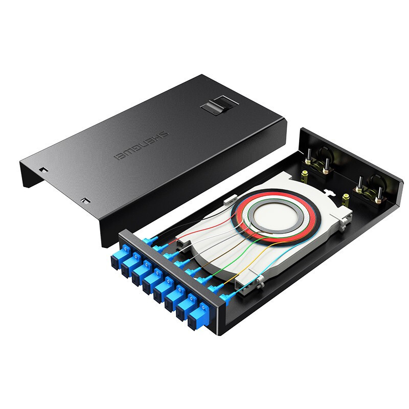 8口单模满配光缆熔接sc/fc/lc接口尾纤加厚光缆续接盘 光纤终端盒