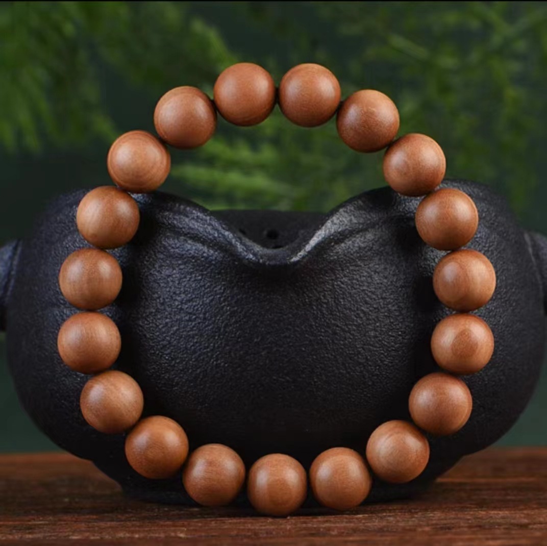 正品印度老山檀香手串108颗佛珠8mm檀香木文玩佛念珠手链檀木收藏