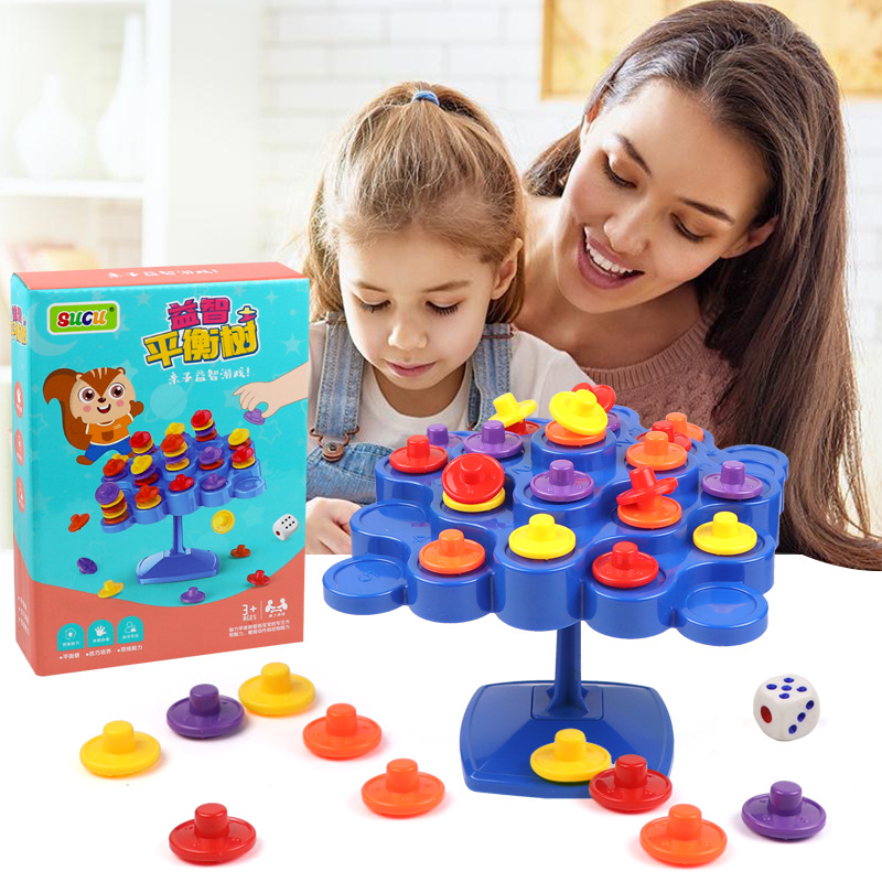 Children's Jenga Balance Tree Concentration Equilibrant Training Toys Double Interactive Educational Leisure Board Game Wholesale