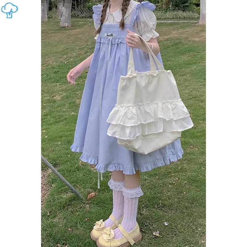 裙子女学生连衣裙夏季日系可爱小飞袖显瘦无袖背带裙仙女吊带裙潮