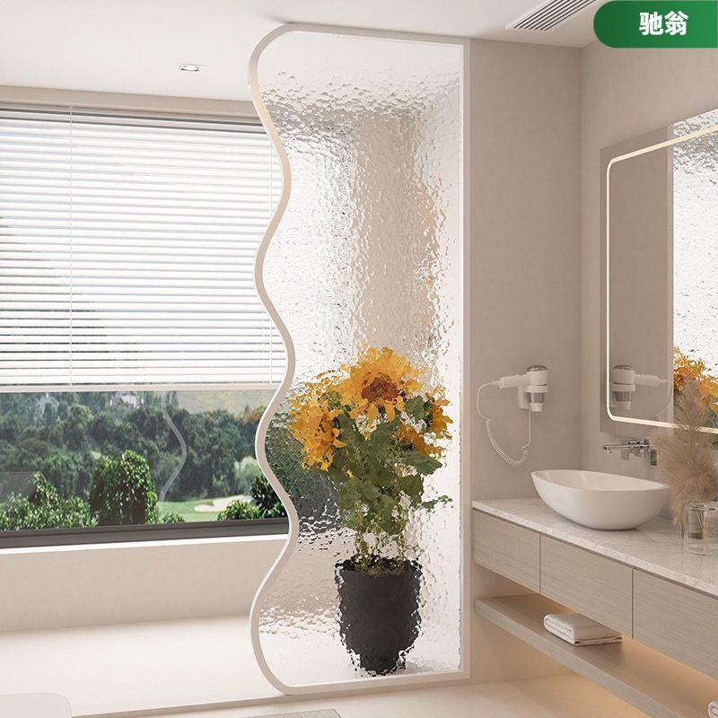 长虹玻璃隔断浴室卫生间极窄边框客厅洗手台网红屏风入户玄关遮挡
