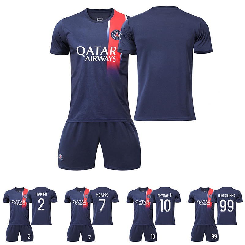 2324新赛季巴黎圣日耳曼足球服30梅西10内马尔7号姆巴佩球衣套装