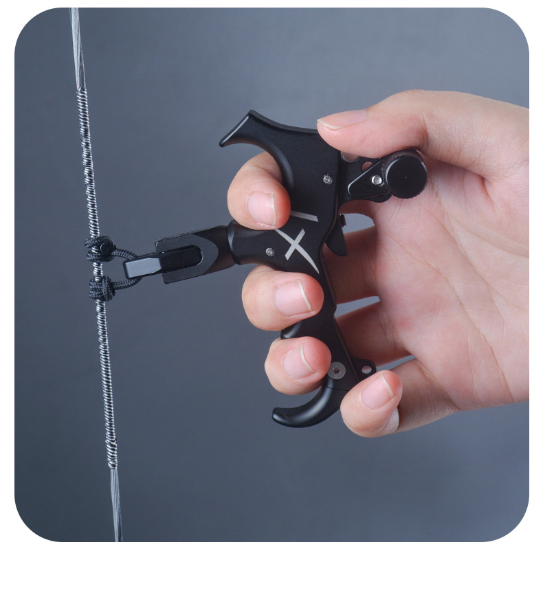 弓箭射箭配件握式撒放器lwano厂家跨境直供金属三指四指x1撒放器