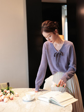 UMOOIE 五彩羽箔羊毛衫 肤白貌美紫霞仙子 同系列两个领型